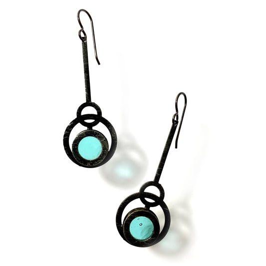 BOUCLES D'OREILLES PENDULE AQUA ECLIPSE