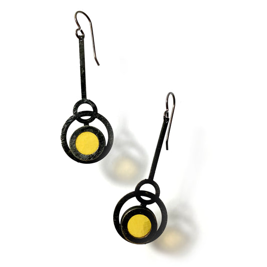 BOUCLES D'OREILLES PENDULE ECLIPSE AMBRE CLAIR