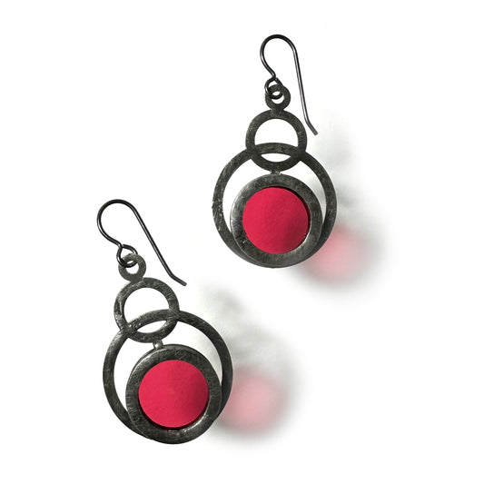 Hot Pink Eclipse Earrings